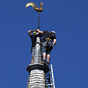 Dawson Steeplejacks working with Weather Vanes